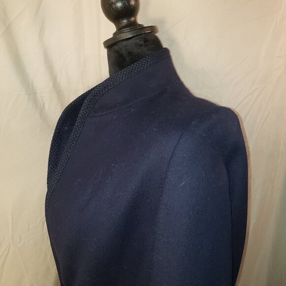 I. Magnin Vintage Navy Blue Belted Trench Coat - Size M - Picture 1 of 7